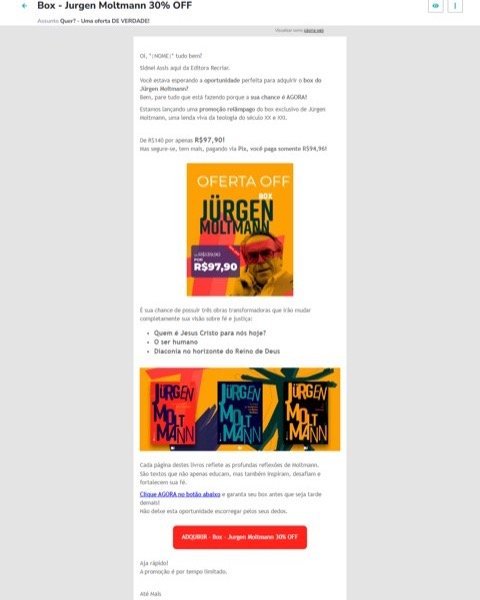 E-mail marketing Uma oferta de verdade